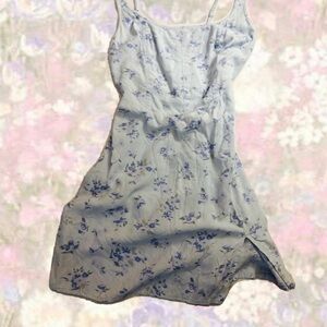 Floral Blue and White Slip Dress